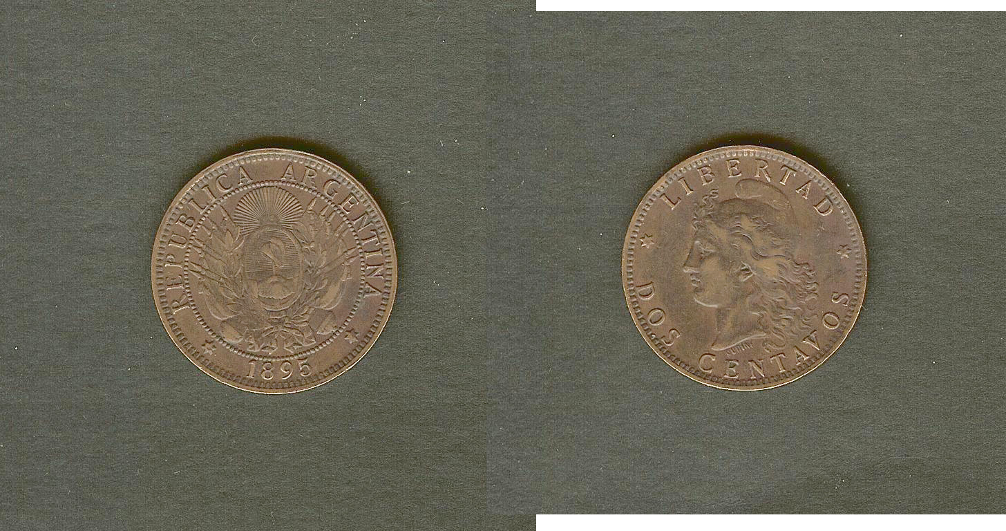 Argentina 2 centavos 1895 gVF